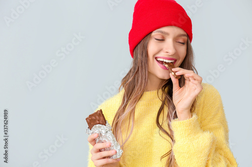 Beautiful young woman with ...