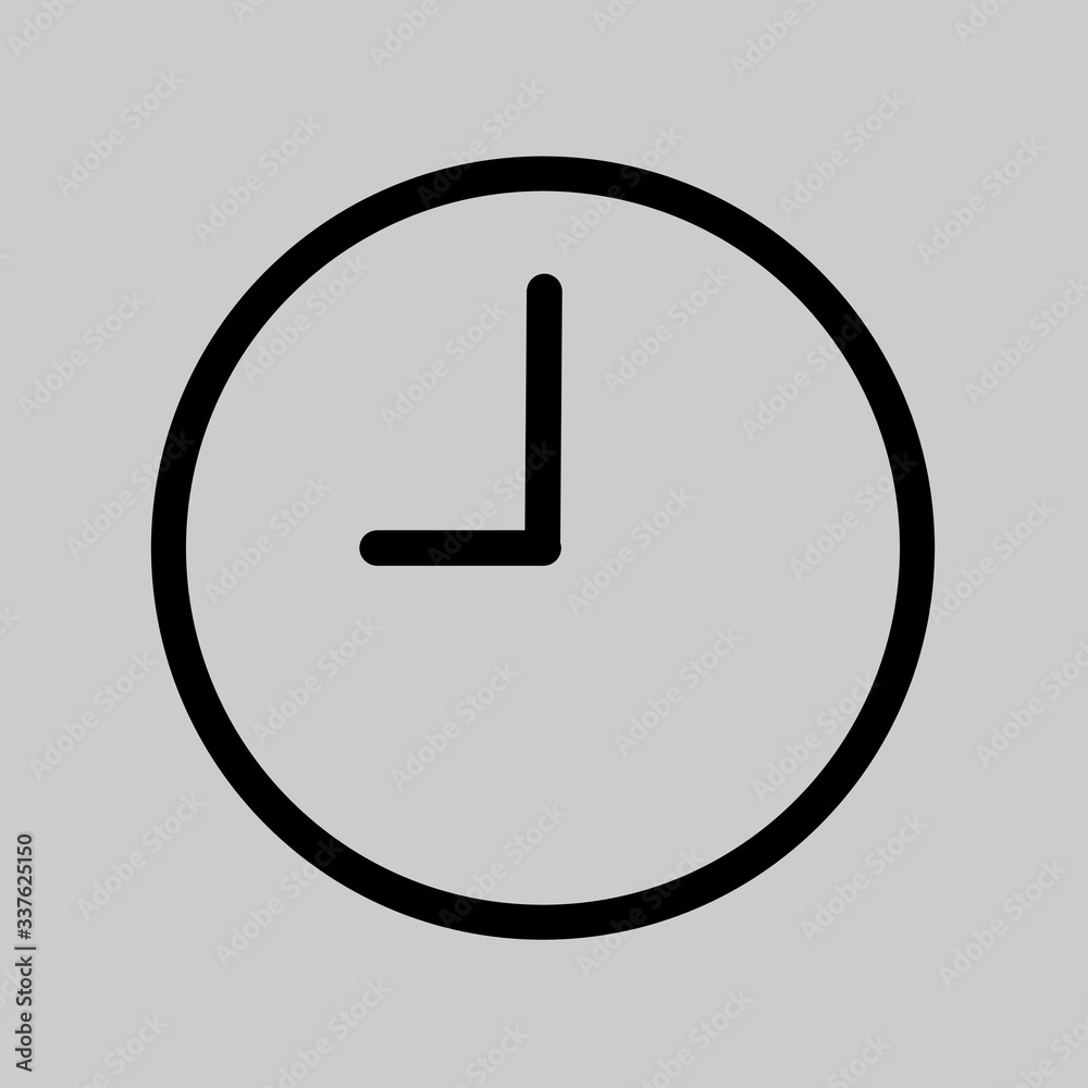 Clock icon vector. Flat design element watch isolated on white background. Clock icon vector. Flat design element watch isolated on white background.
