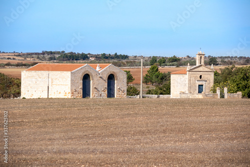 typical rural church in the Murgia of Matera and Altamura. Apulia and Basilicata, Italy