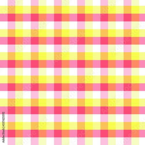 Pink baby color plaid seamless pattern. Vector illustration.
