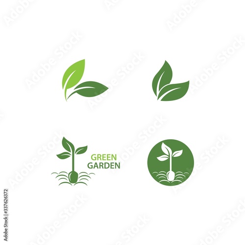 Green garden green leaf ecology logo
