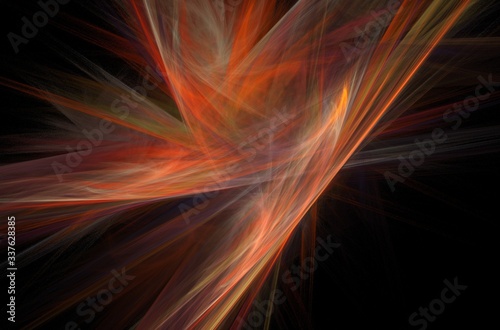 3d banner on black backdrop. Abstract artistic background. Graphic design pattern. Abstract fractal pattern.