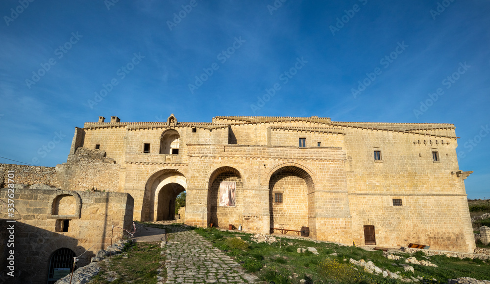 the Masseria Jesce, an ancient farm, built along the ancient Appian way in Altamura, Apulia (Puglia), Italy