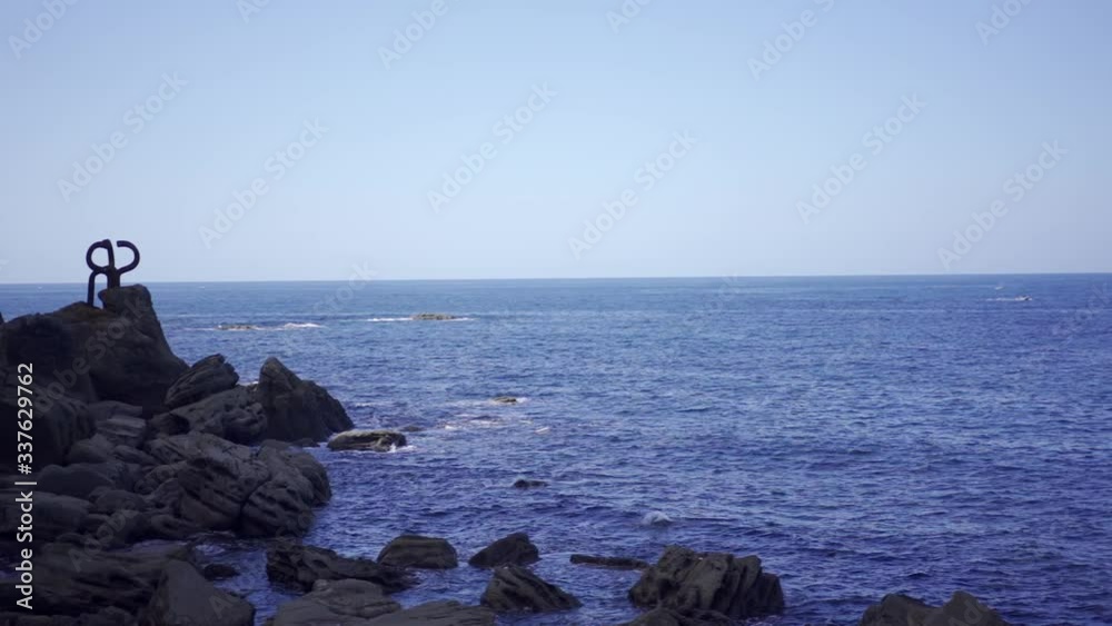 Lifestyle video, the Peine del Viento city of San Sebastian one summer afternoon. Basque Country