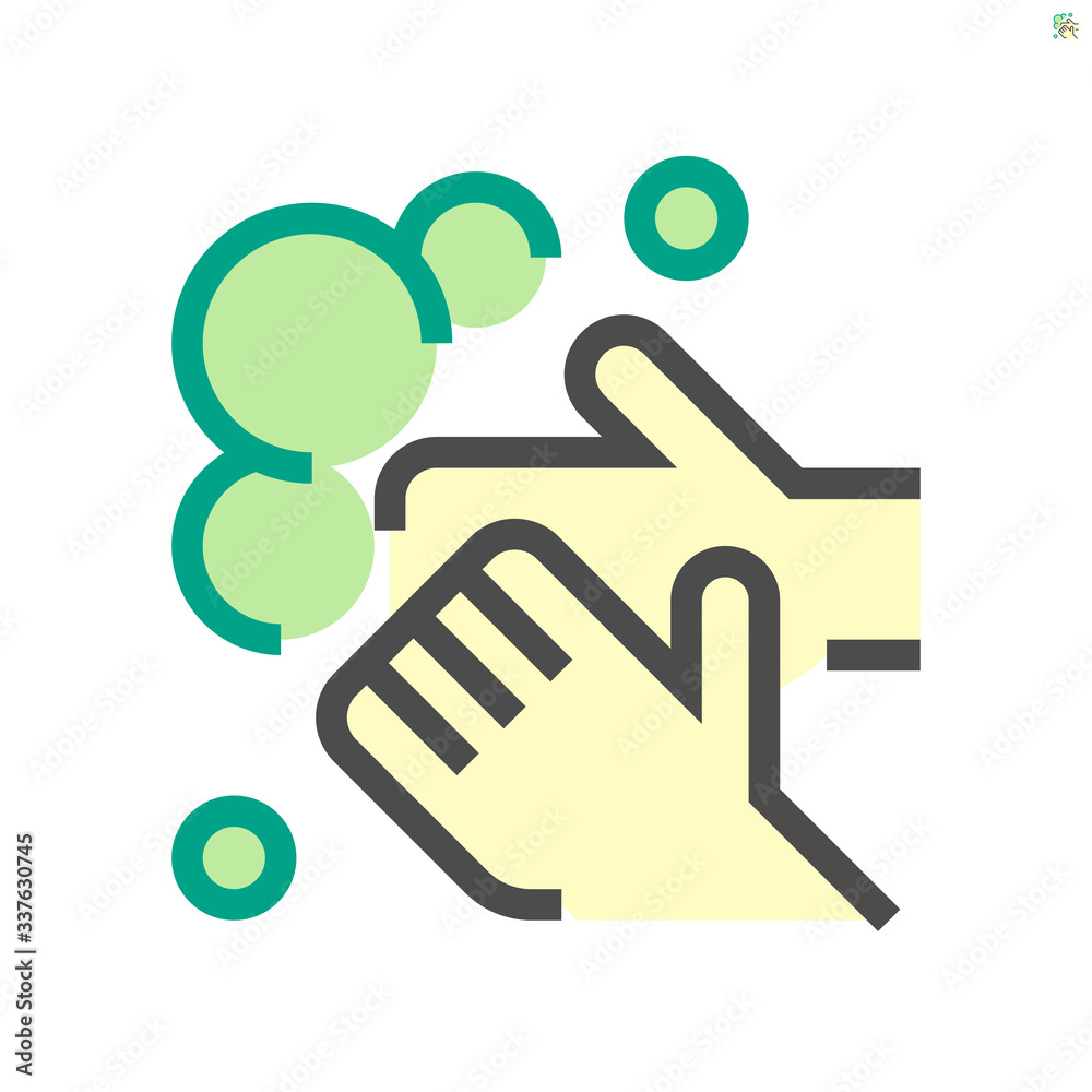Wash hands and hygiene vector icon design, 64x64 pixel perfect and editable stroke.