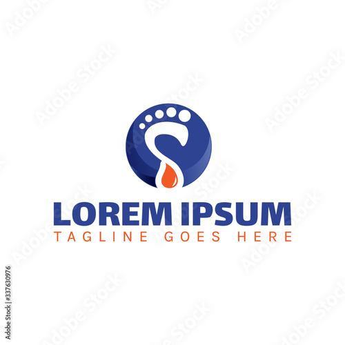 new podiatric care foot print logo design vector icon illustration template