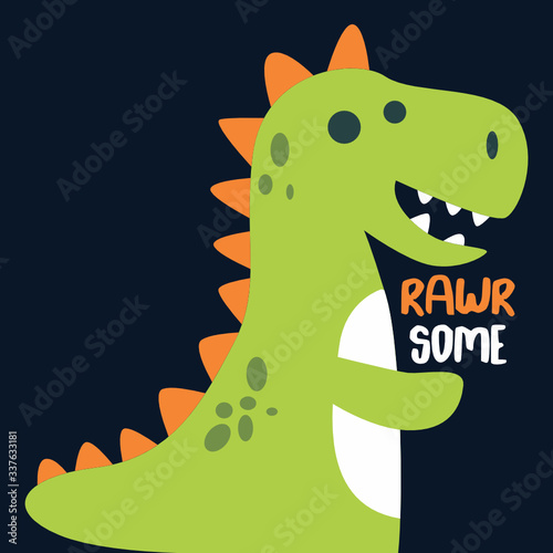 Cute dinosaur illustration design vector ready for print on tee, poster and  other uses. vector de Stock | Adobe Stock