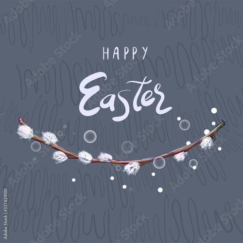 Easter willow. Happy easter background