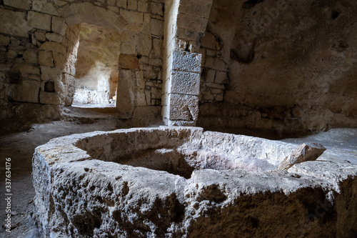 Tableau sur toile an ancient underground oil mill to produce extra virgin olive oil in Masseria Je