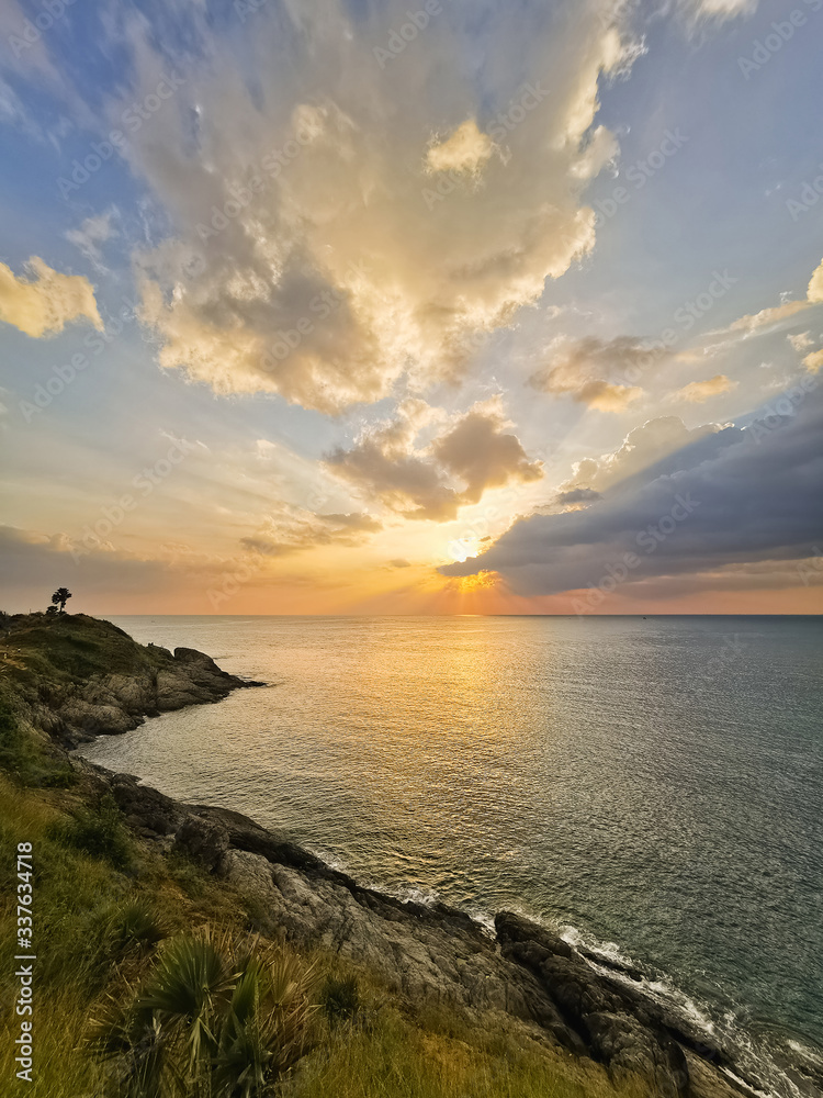 Promthep Cape viewpoint at Phuket southern of Thailand at sunset. Promthep Cape viewpoint at Phuket southern of Thailand at sunset.