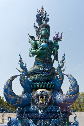 Wat Rong Seur Ten (Blue Temple), Chiang Rai, Thailand, Asia