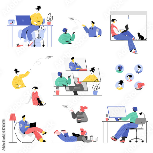 Young Employees Working At Home