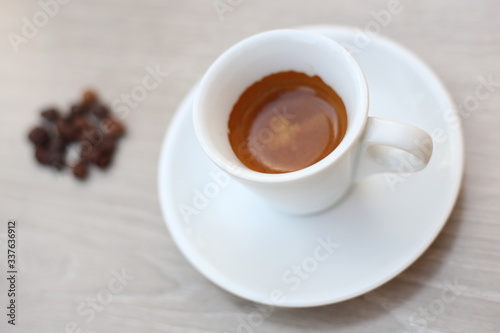 Coffee Bean and cup for wooden background
