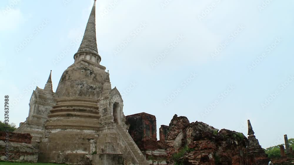 Wat Phra Sri Sanphet temple ruins near Bangkok. Static shot Wat Phra Sri Sanphet temple ruins near Bangkok. Static shot