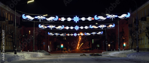 Christmas night in the old town (Krasnoyarsk-26) photo