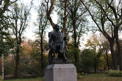 New York in her beautiful autumn suit Central Park