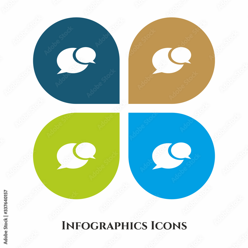 Obraz premium Comments or Speech Bubble Vector Illustration icon for all purpose. Isolated on 4 different backgrounds.