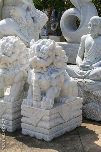 Marble carving sculpture, the symbol of Power, by Chinese.