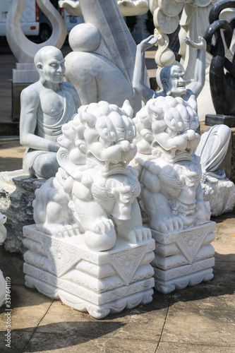 Marble carving sculpture, the symbol of Power, by Chinese.