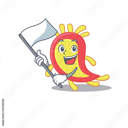 A nationalistic azorhizobium caulinodans mascot character design with flag photo