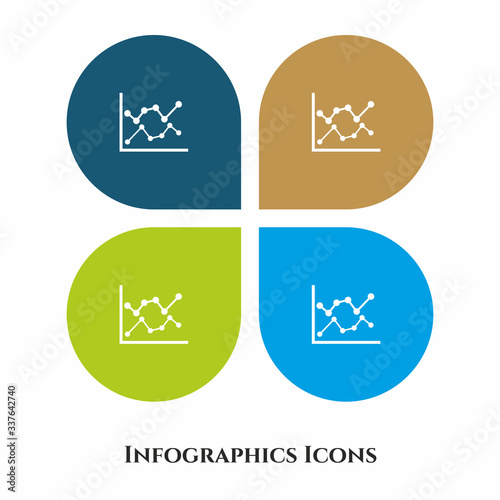 Graph Vector Illustration icon for all purpose. Isolated on 4 different backgrounds.