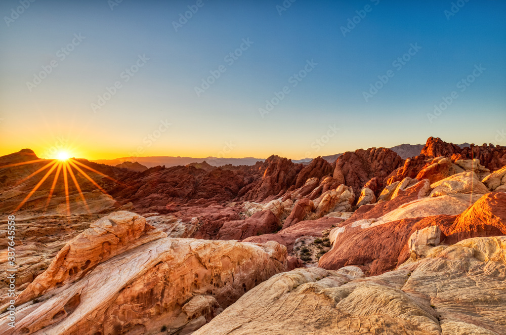 Valley of Fire State Park Landscape at Sunrise near Las Vegas, Nevada