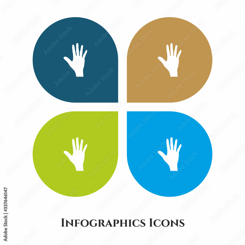 Fototapeta premium Hand Vector Illustration icon for all purpose. Isolated on 4 different backgrounds.