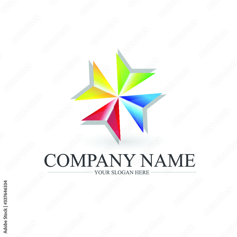 Obraz premium arrow logo,business logo , sales, marketing, tech , company logo design, colorfull arrow logo,