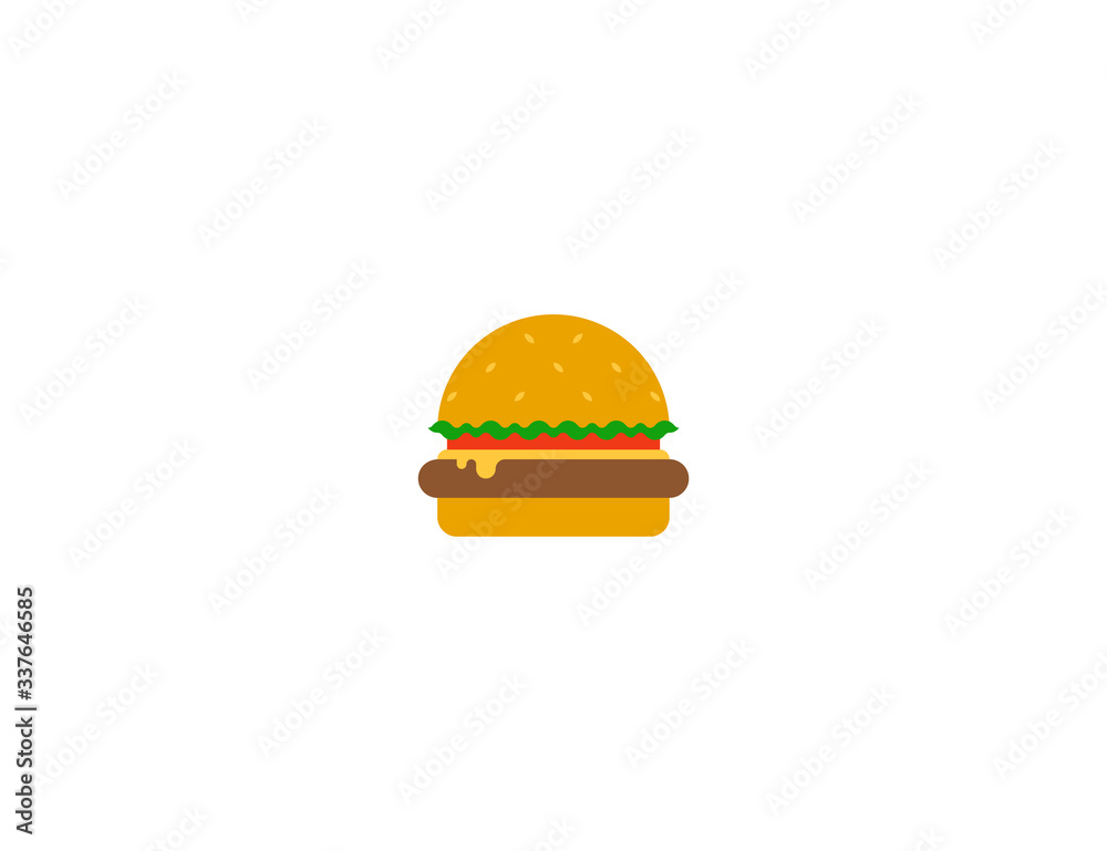 Burger vector flat icon. Isolated fast food hamburger illustration Burger vector flat icon. Isolated fast food hamburger illustration