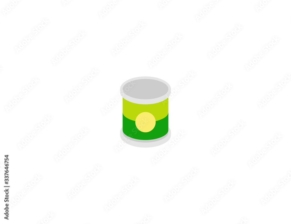 Canned food vector flat icon. Isolated food can emoji illustration Canned food vector flat icon. Isolated food can emoji illustration