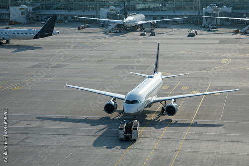 Airplane near the terminal ...