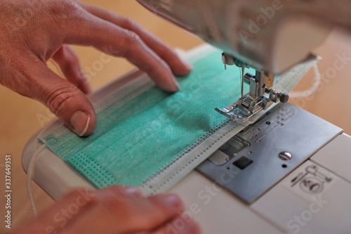 Atemschutzmaske selber nähen mit Nähmaschine zum Schutz gegen Corona, Covid 19 und andere Viren, Bakterien, Keime