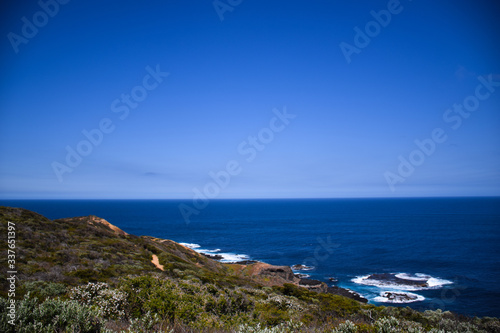 The coast of the sea with clear blue sky background in Australia