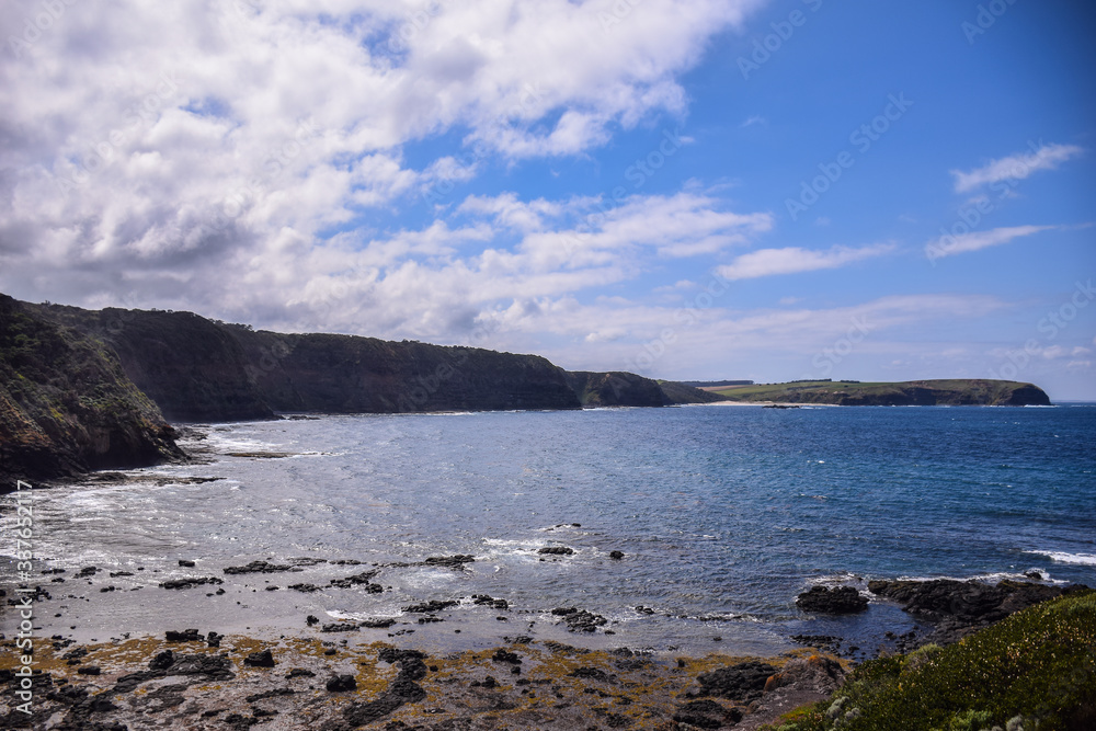 The coast of the sea with clear blue sky background in Australia The coast of the sea with clear blue sky background in Australia