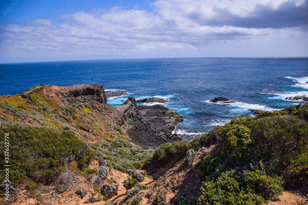 The coast of the sea with cloudy blue sky background in Australia