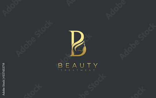 Letter B Beauty Face Logo Design