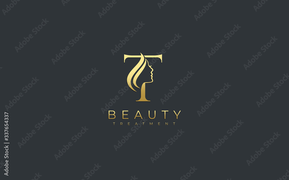 Letter T Beauty Face Logo Design Letter T Beauty Face Logo Design