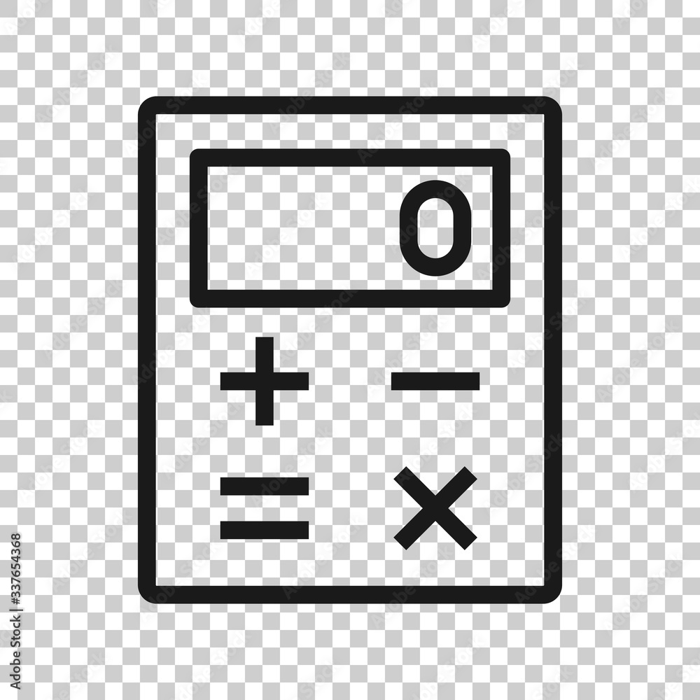 Obraz premium Calculator icon in flat style. Calculate vector illustration on white isolated background. Calculation business concept.