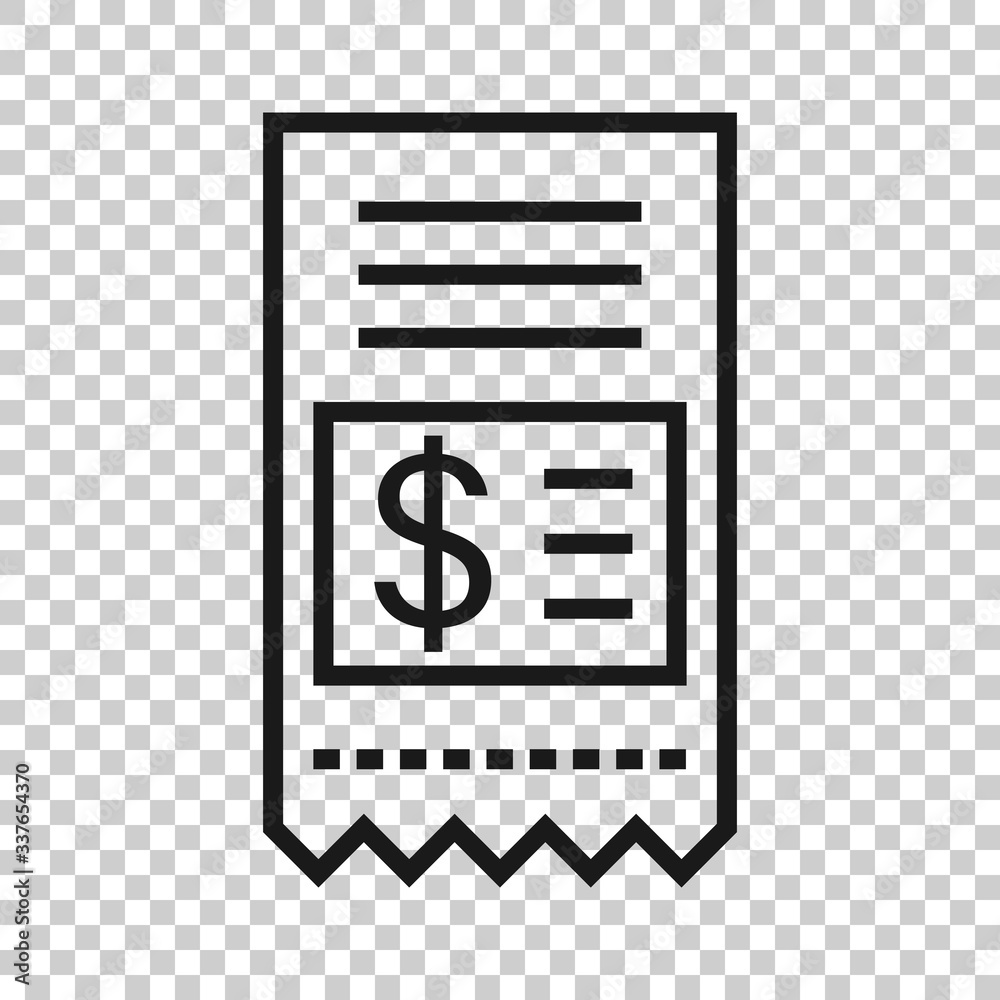 Money check icon in flat style. Checkbook vector illustration on white isolated background. Finance voucher business concept. Money check icon in flat style. Checkbook vector illustration on white isolated background. Finance voucher business concept.