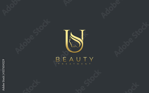 Letter U Beauty Face Logo Design