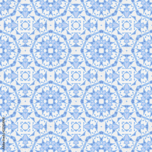  Trendy bright color seamless pattern in blue for decoration, paper wallpaper, tiles, textiles, neckerchief, pillows. Home decor, interior design, cloth design.