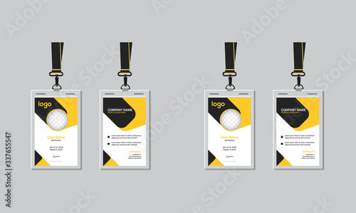 ID Card Design Template with Abstract Shape . Easy to Use and Customize. Ready to Print. Vector Illustration