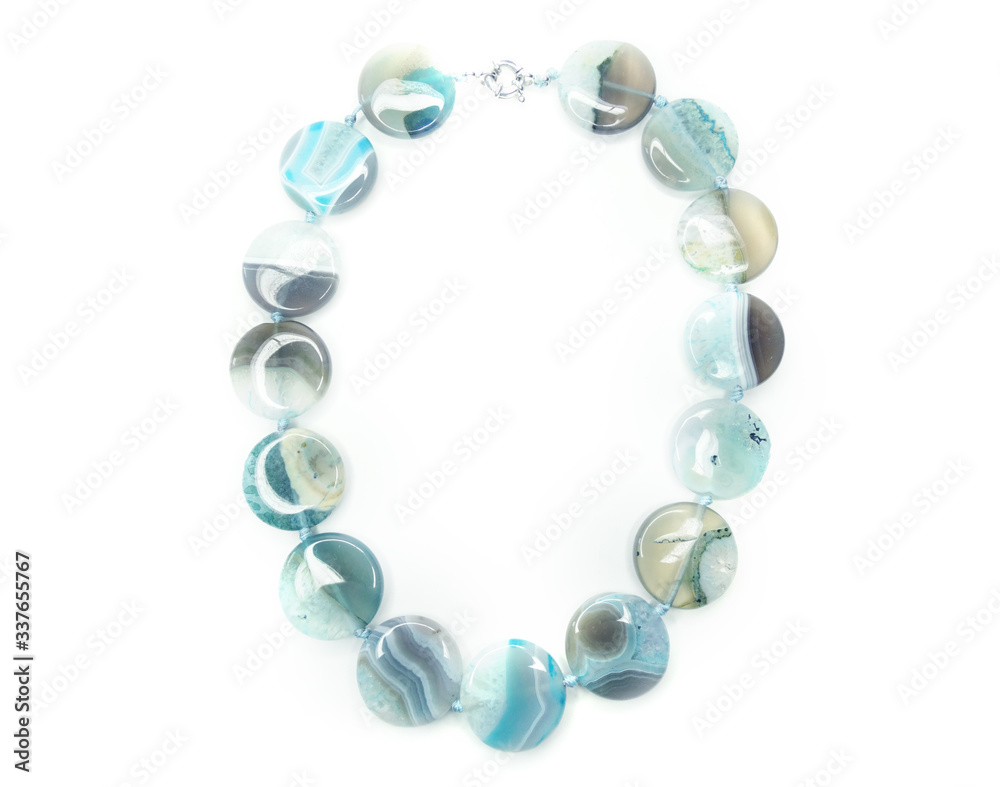 Obraz premium fashion beads necklace jewelry with semigem crystals agate