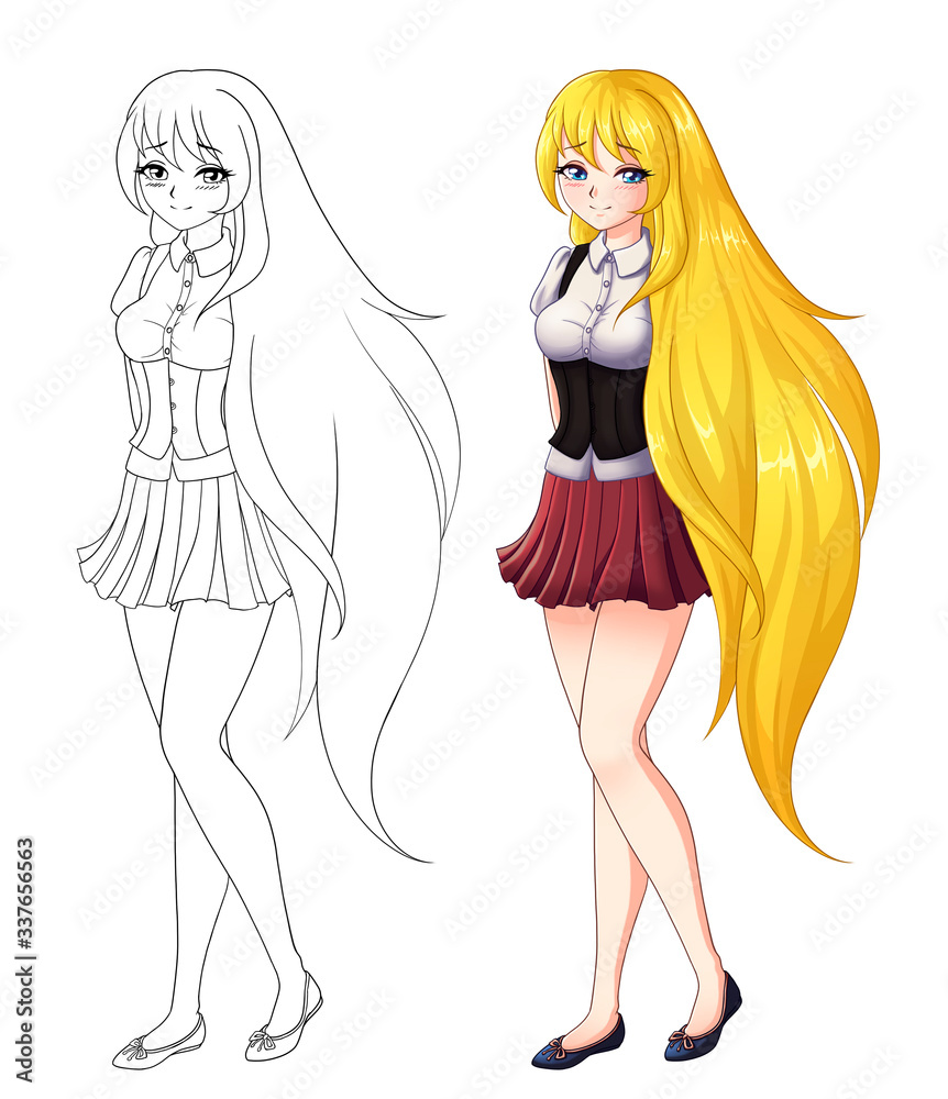 Hot Anime Girl Character Vector Illustration Stock Vector (Royalty Free)  2320167861 | Shutterstock