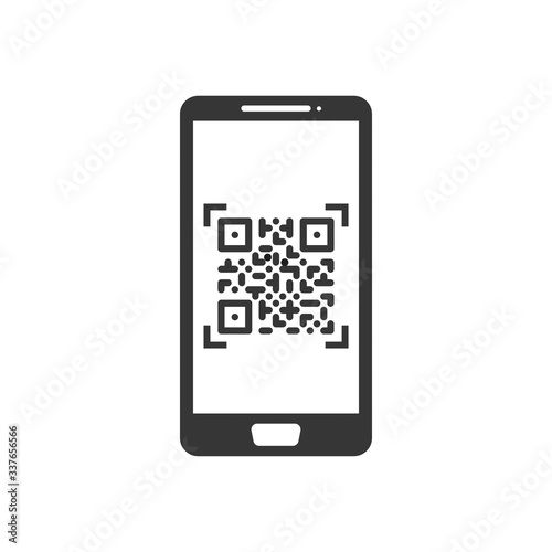 Phone scan qr price code icon. The outline phone scan qr price code illustration icon for web design isolated on white background.