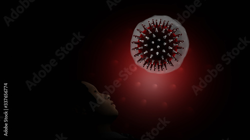 Abstract 3d coronavirus disease COVID-19 virus infection