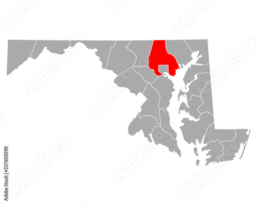 Karte von Baltimore County in Maryland