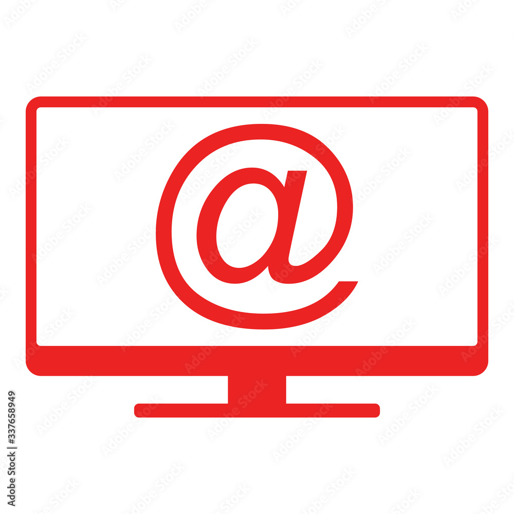 E-mail symbol und Monitor