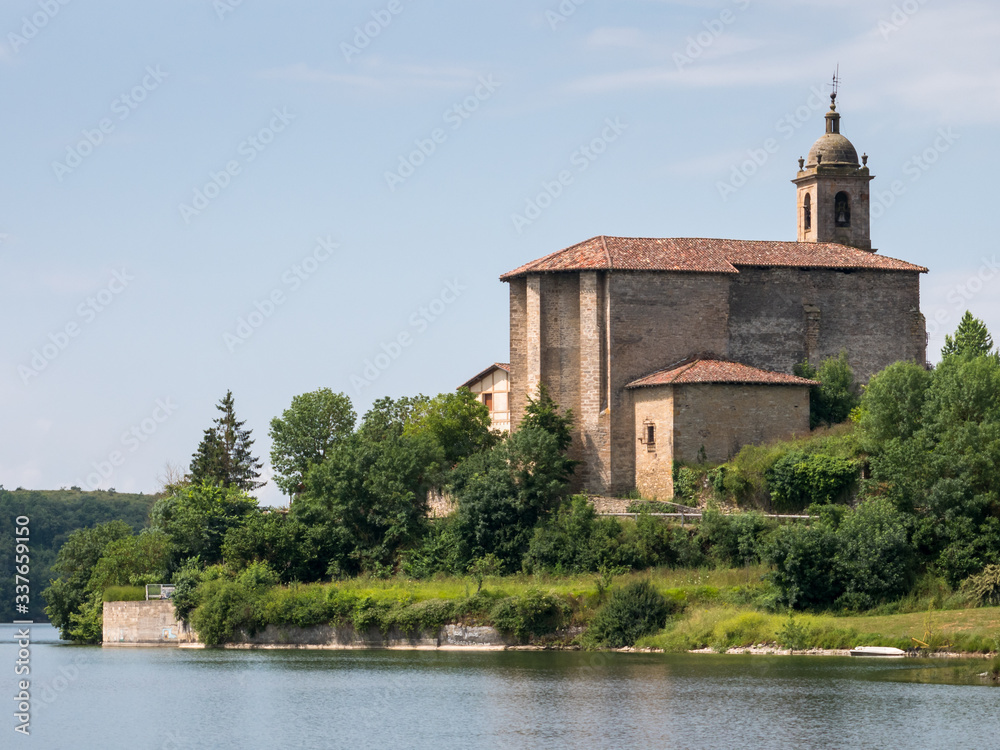 View of the church of Ullibarri-Gamboa, near Vitoria-Gasteiz, Basque Country, Spain