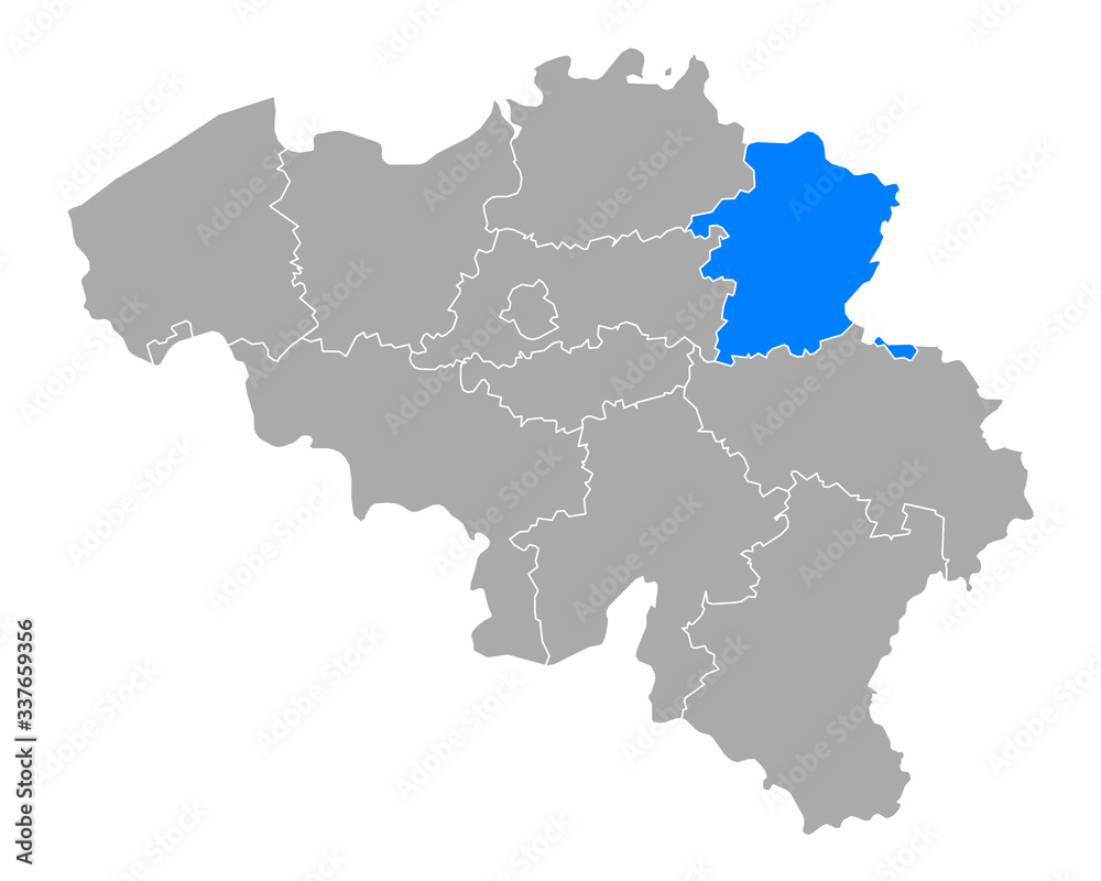 Karte von Limburg in Belgien